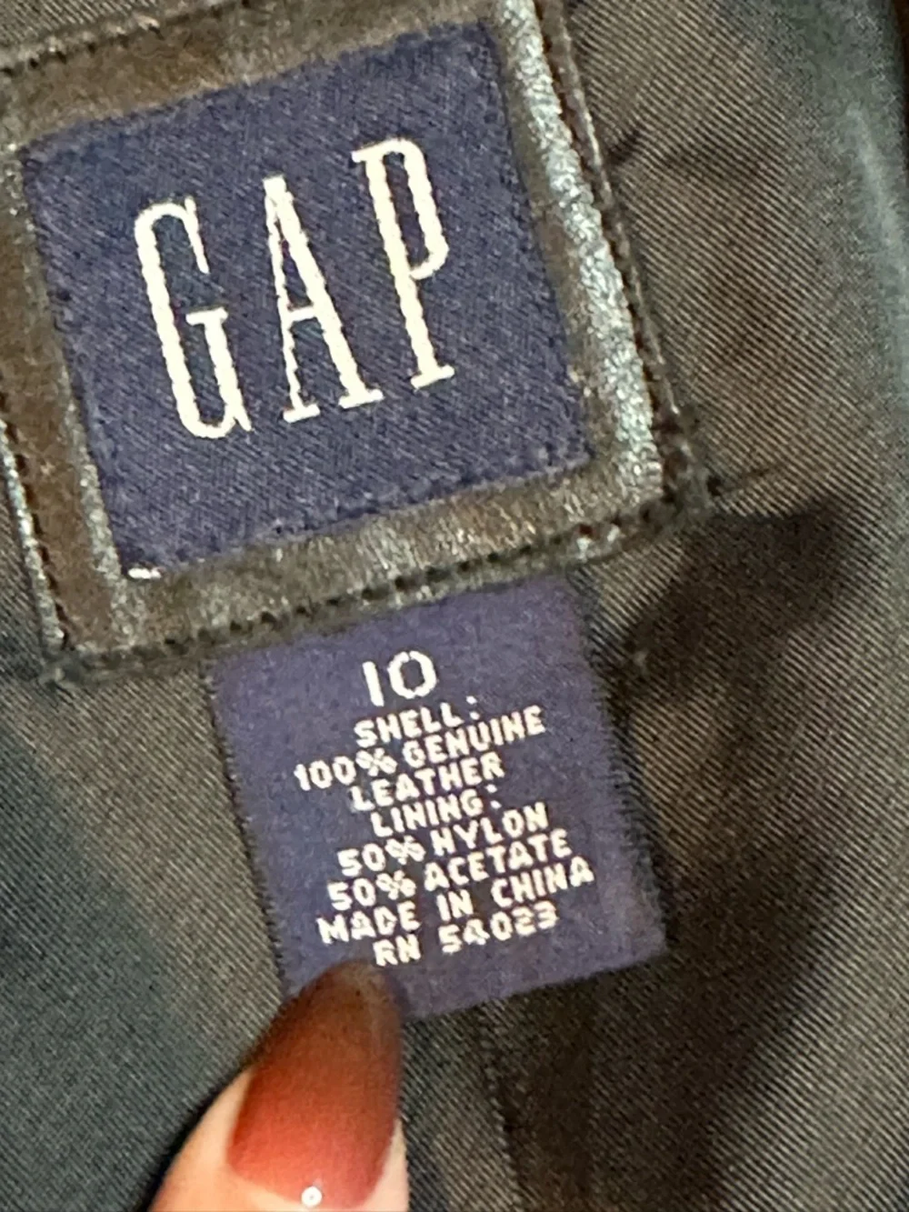 GAP Vintage Black Leather Blazer Jacket 10 - Picture 5 of 5